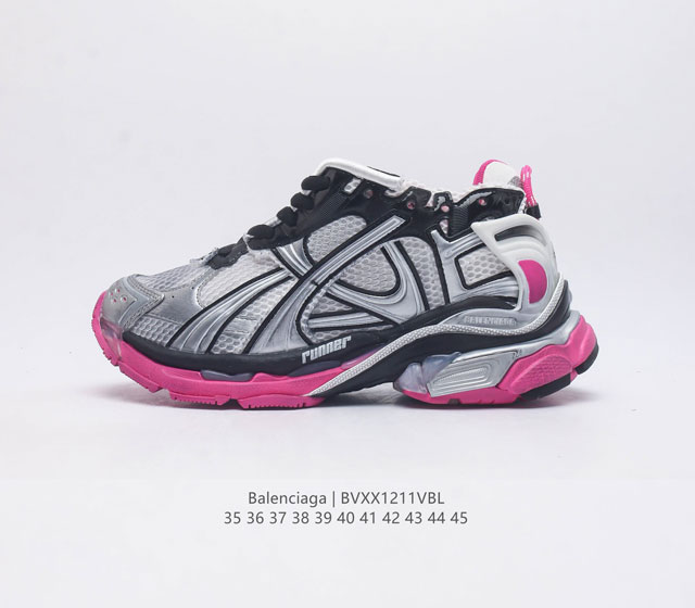 Balenciaga Balenciaga Runner Dad Shoes Comfortable Sports Running Shoes Non Leather Sports Shoes Mesh Material Wear Effect Shoe Head Edge Printed Size Back Floating Size Outer Printed Runner Logo Shoes