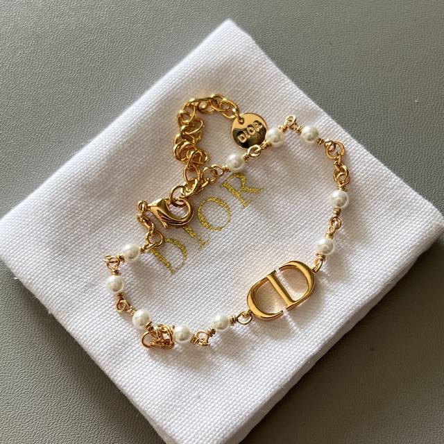 Dior Home CD Pearl Bracelet Same Material