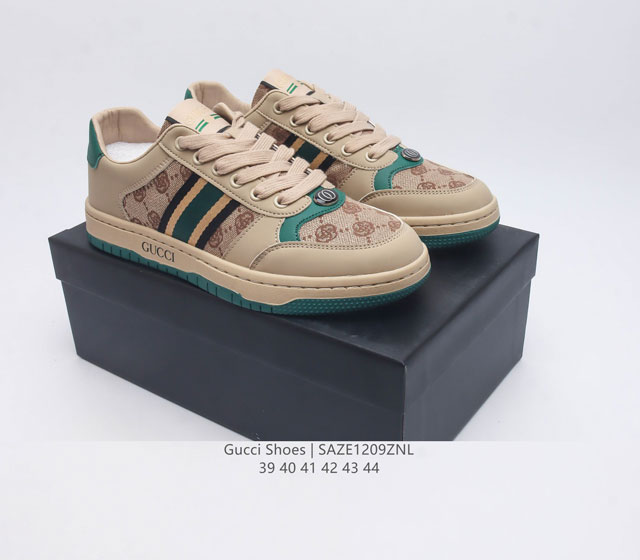 Gucci Versatile Casual Sneakers Celebrity Same Style on Xiaohongshu Popular Thick soled Height Rising Sneakers True Label 2023 SS New Color Classic High Luxury Brand Gucci Retro Casual Sneakers Size 39-44 Editor