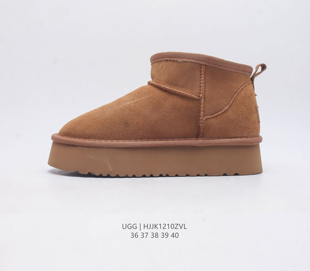 Ugg 6109 Zhou Dongyu mini boots, autumn and winter sheep fur integrated winter new warm snow boots, thick soled height increasing women's shoes, all shoes adopt ZP same factory Longfeng A-level Australian imported sheep fur integrated brand OEM produ
