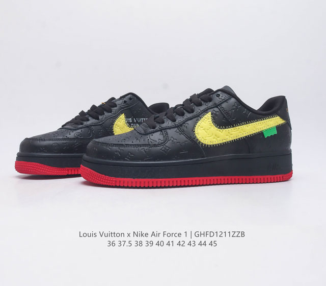 Louis Vuitton X Nike Air Force 1 Low Louis Vuitton co branded Nike Air Force One Af1 low top versatile casual thick sole height increasing sports board shoe with soft and elastic cushioning
