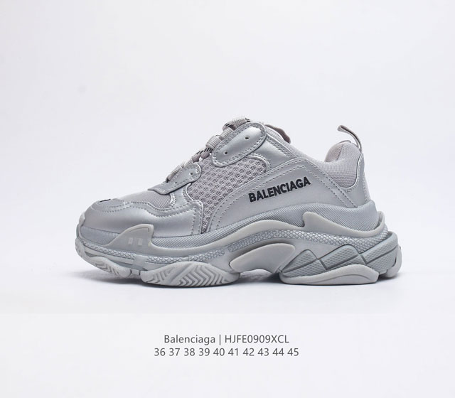Company level luxury Balenciaga men's and women's thick soled height increasing board shoes leather mesh sports shoes Balenciaga's latest popular low top lace up casual sports board shoes are simultaneously launched in the counter in Hong Kong, the U