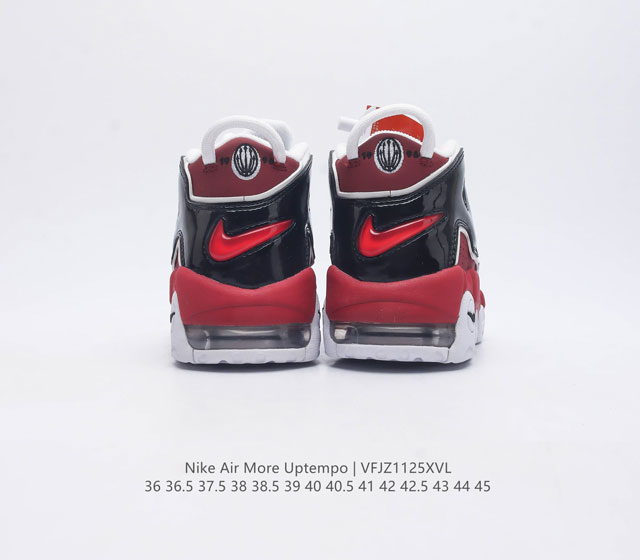 Nike Air More Uptempo 96 leather full palm air cushioned men's and women's sports shoes, thick sole height increasing cushioning running shoes, continue the rapid development of basketball in the 1980s and 1990s