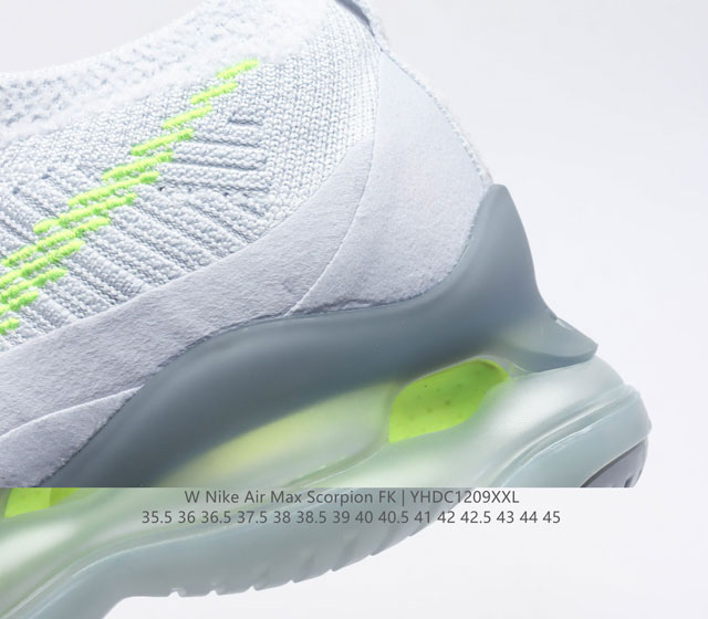 Company level Nike Air Max Scorpion Fk air cushioned sports shoes with thick soles and increased height for men and women. The next-generation air cushioned shoes are equipped with full-length air cushioned shoes, which will bring a wearing experienc