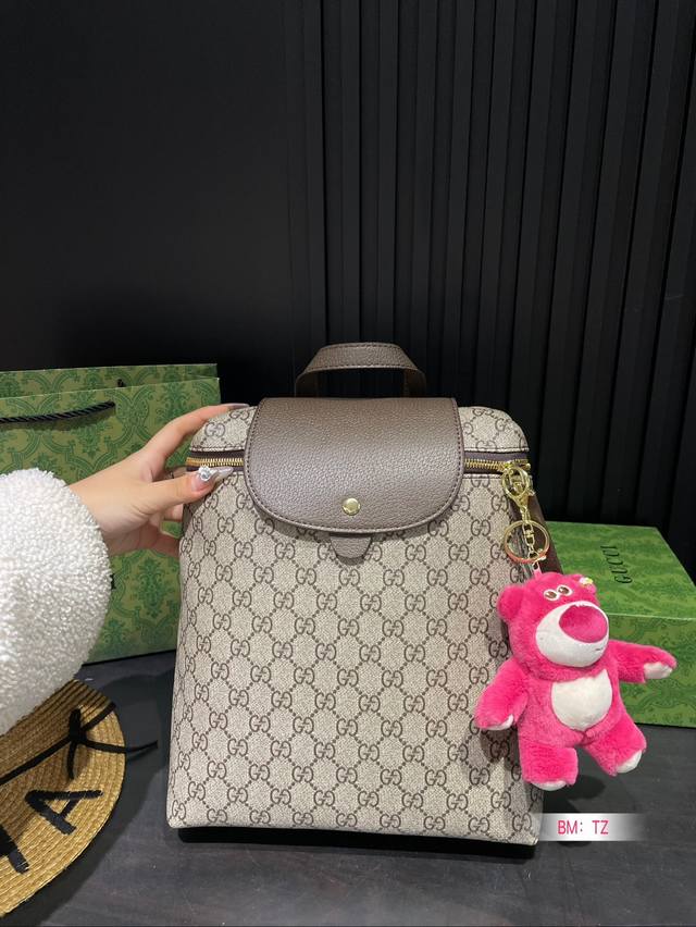 Gucci Large Capacity Taiwan Imported PVC Ultra HD Hardware Logo Logo, Dedicated Inner Inner Inner Inner for Traveling Search Gg Backpack Size: 26 * 28