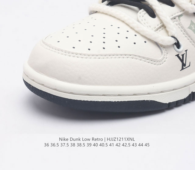 The company level Nike Dunk Low Retro sneakers were originally designed for hardwood courts and later became a fashion benchmark sweeping the streets. As a classic basketball shoe of the 1980s, the Nike Dunk Low Retro sneakers were originally designe
