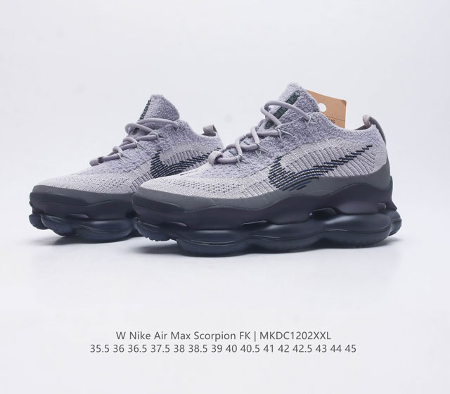 Company level Nike Air Max Scorpion Fk air cushioned sports shoes with thick soles and increased height for men and women. The next-generation air cushioned shoes are equipped with full-length air cushioned shoes, which will bring a wearing experienc