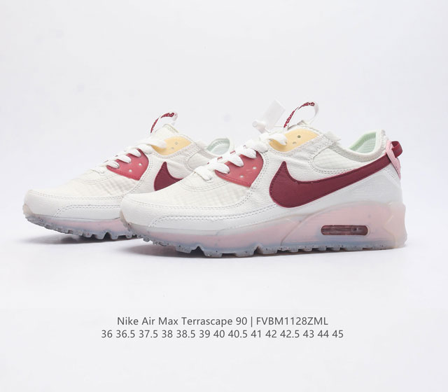 Nike Air Max Terrascape 90 retro casual sports shoes with thick sole and increased air cushion cushioning for men and women's running shoes. Innovative outsole design creates outstanding styling. Translucent Nike Grind rubber