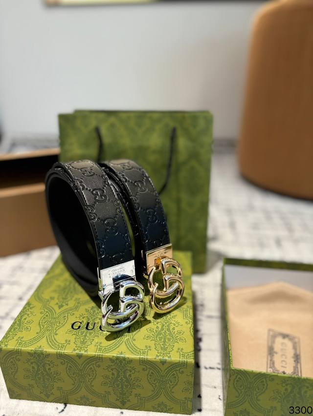 Guccl, original genuine product, high-end belt of the same style at the counter The belt adopts the latest and original styles from Gucci counters, with a grand and glossy appearance. It is made of 100% imported cowhide, and the buckle is made of pur