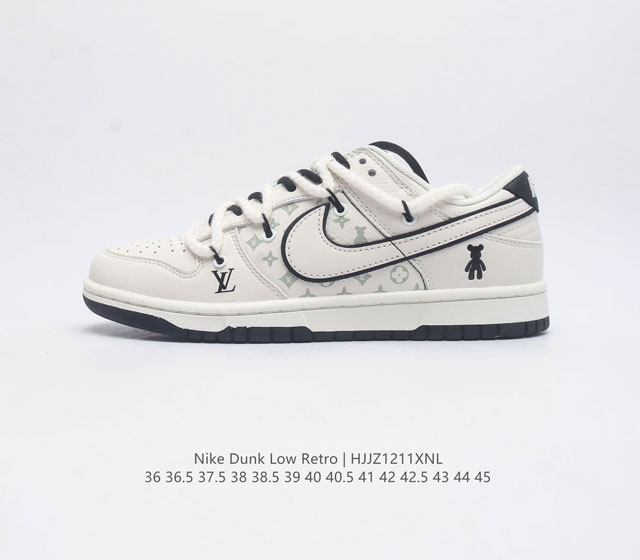 The company level Nike Dunk Low Retro sneakers were originally designed for hardwood courts and later became a fashion benchmark sweeping the streets. As a classic basketball shoe of the 1980s, the Nike Dunk Low Retro sneakers were originally designe