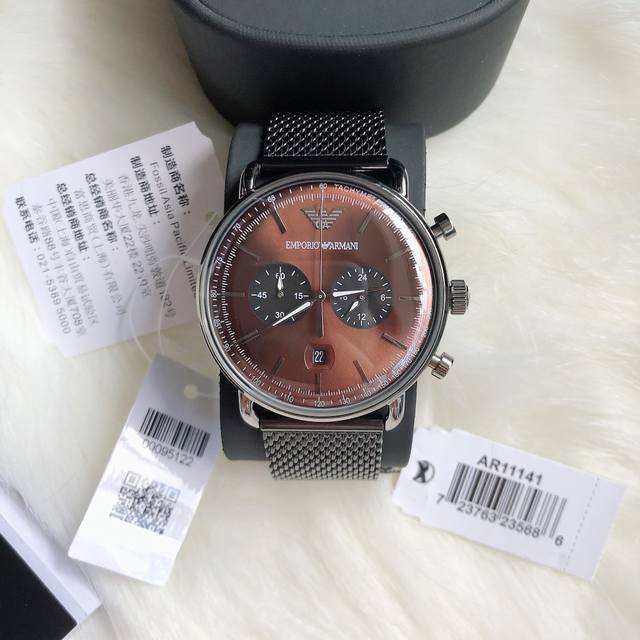 Original Armani 148000 Official Website Model: AR11141 Case: 316L Stainless Steel Mirror: Reinforced Mineral Glass Strap: Stainless Steel Mesh Buckle: Concealed Buckle Size: 43mm * 11: