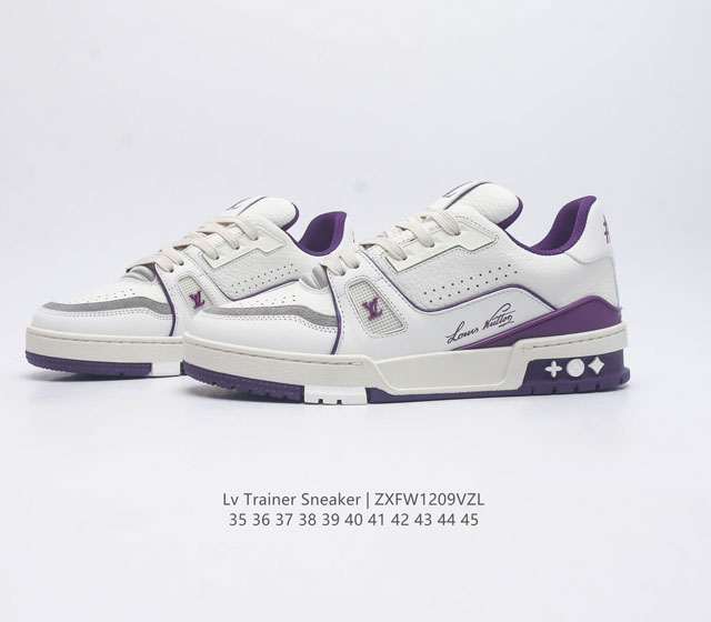 Louis Vuitton Lv's board shoes are fashionable sports shoes with a thick sole that increases the height of the shoes for both men and women. They are comfortable, non slip, and versatile, dominating the entire fashion and entertainment industry. The 