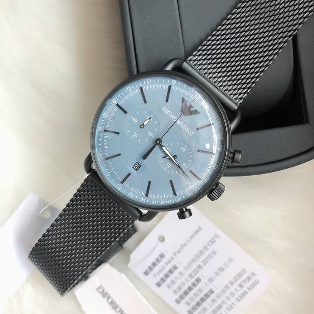 Original Armani Official Website Model: AR11201 Case: 316L Stainless Steel Mirror: Reinforced Mineral Glass Strap: Stainless Steel Mesh Buckle: Concealed Buckle Size: 43mm * 11mm Dark Color Matching: