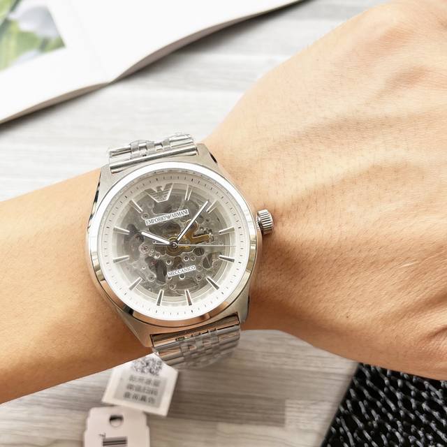 White Leather Rose 10 Full Rose 20 Steel Belt 20 Hangzhou Machinery 8210A Movement shipped from Hong Kong Non market Ordinary Movement Armani Armani Type: Latest Popular Men's Mechanical Watch Model: AR60003 Triple Combination: