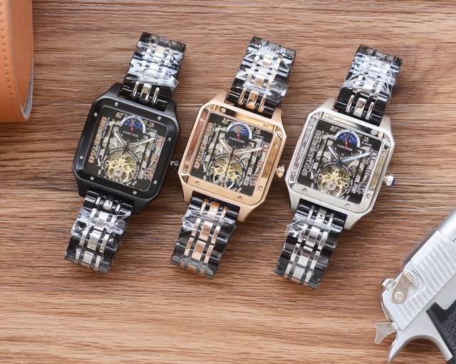 Men's Favorite Square Watch Latest: Cartier's Best Design Exclusive First Release Type: Boutique Men's Watch Strap: 316 Stainless Steel Strap Movement: High end Fully Automatic Mechanical Movement Mirror: Mineral Reinforced Glass Higher Definition Pr