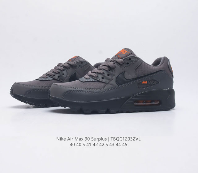 The Nike Air Max 90 Surplus men's casual running shoes feature breathable, comfortable, shock-absorbing, and durable soles. The shoes are designed with seamless waterproof Tech Tuff mudguards