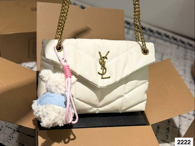 Large pendant size 15 Ysl Saint Laurent women's puffer quilted lambskin full set folding box packaging, this year's most worthwhile autumn and winter bag YSL soft and sticky cloud bag Yang Mi YSL soft and sticky cloud bag Loulou bag review