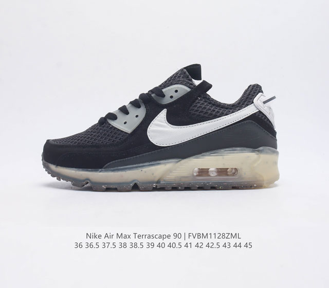 Nike Air Max Terrascape 90 retro casual sports shoes with thick sole and increased air cushion cushioning for men and women's running shoes. Innovative outsole design creates outstanding styling. Translucent Nike Grind rubber