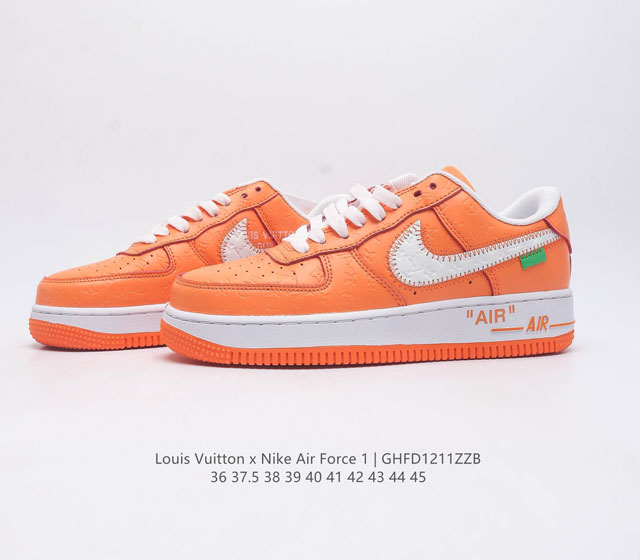Louis Vuitton X Nike Air Force 1 Low Louis Vuitton co branded Nike Air Force One Af1 low top versatile casual thick sole height increasing sports board shoe with soft and elastic cushioning