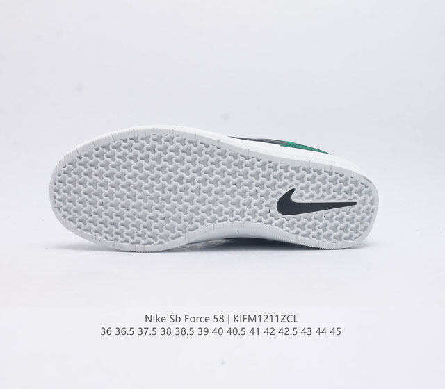 The Nike Sb Force 58 Men's and Women's Skateboarding Shoes are durable, breathable, and low cut sports shoes with a wrapped edge design that is long-lasting and durable. The vulcanized structure creates excellent flexibility. Wearing this creative wo