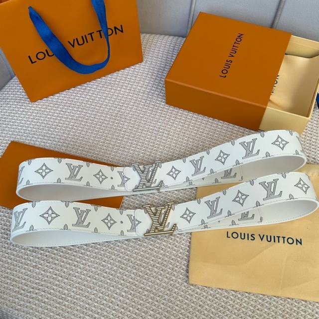 Lv Pyrmide Truck L Oeii Double sided Belt Donkey Home Overseas Original Single Generation Special Supply Surface Imported calf leather embossed with iconic brand pattern effect craftsmanship Original factory color matching Soft calf leather bottom wi