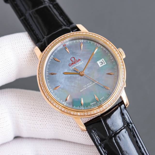 Rose Gold 50's latest debut butterfly fly diamond flywheel, the most beautiful brand: Omega's exquisite work, enjoy luxury! Type: Exquisite men's wristwatch with superior design. Best design. Strap: Made of genuine cowhide. Strap is more comfortable