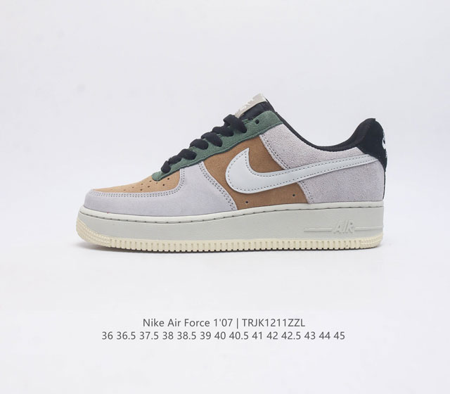 The top layer leather Nike Air Force 1 07 Air Force One Af1 low top versatile casual sports board shoe combines retro and modern appearance with soft and elastic cushioning performance and excellent midsole design
