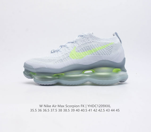 Company level Nike Air Max Scorpion Fk air cushioned sports shoes with thick soles and increased height for men and women. The next-generation air cushioned shoes are equipped with full-length air cushioned shoes, which will bring a wearing experienc