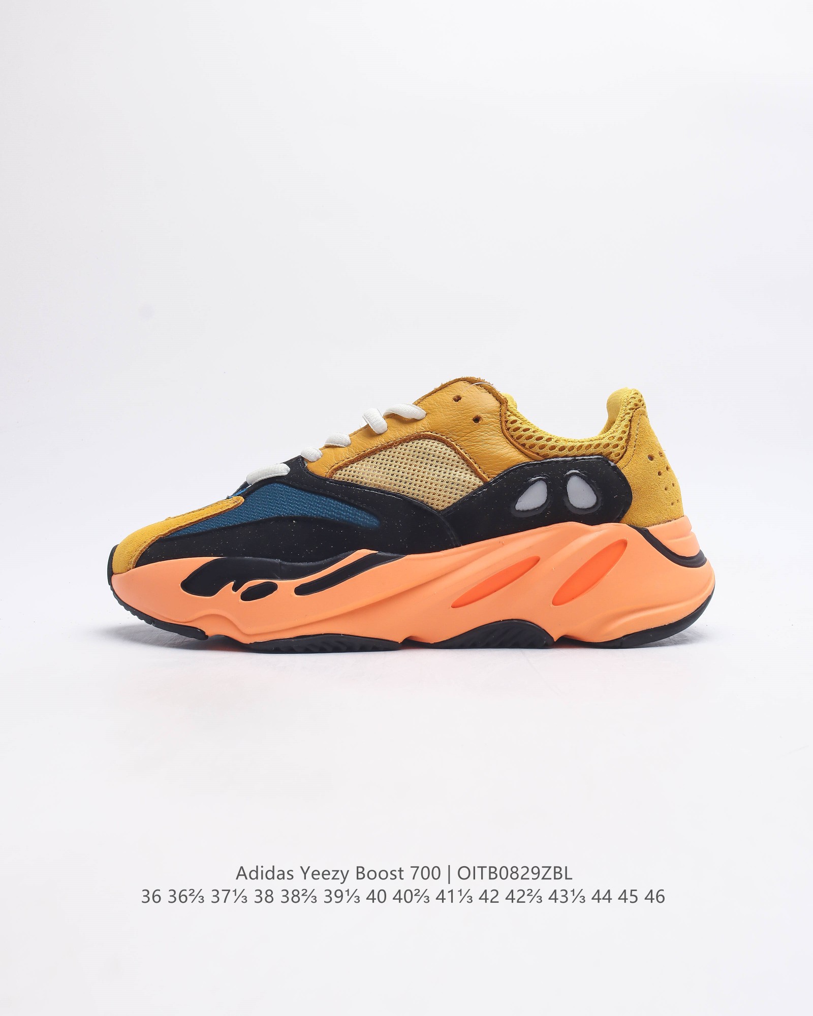 Adidas Yeezy Boost Coconut 700 Limited Edition 3M Casual Sports Running Shoes Retro Dad Shoes The upper is made of full grain leather and suede leather, and the use of some mesh fabric provides a breathable structure