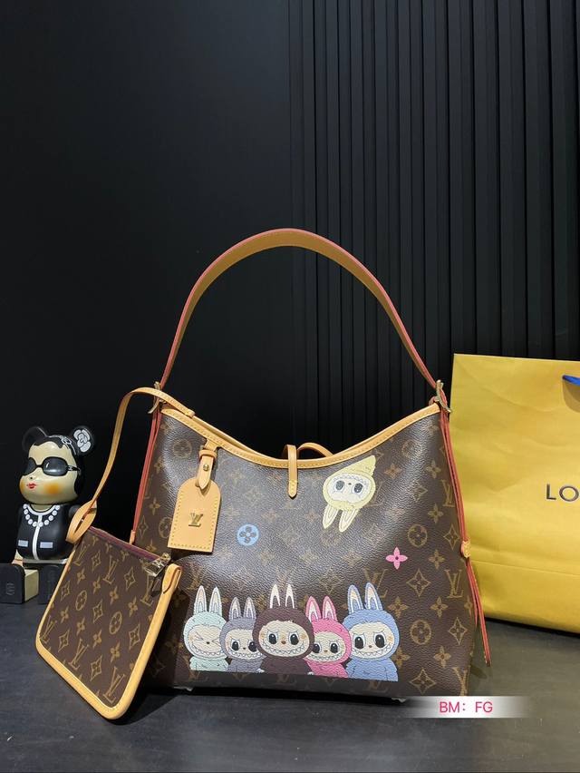 Comes with a folding gift box Lv, Kerry Ao bag, July new collection, old flower painted labubu women's bag, Carry All new collection, neverfull Lv, early spring game On series, Neverfull new shopping bag: