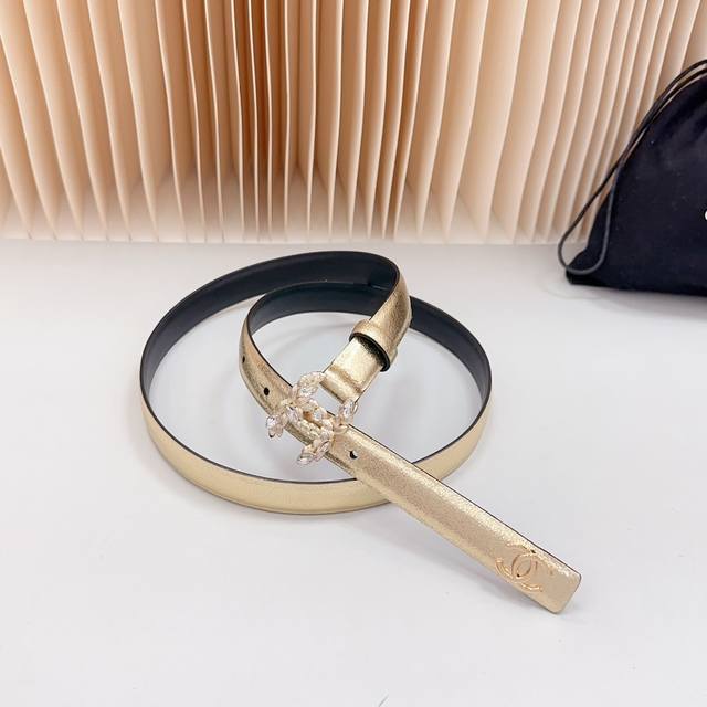 New 2.0cm Chanel official website, double-sided top layer cowhide material, length:. 758.80.85.90.95 European, Copper Hardware Buckle Original Mold Customization Celebration]: