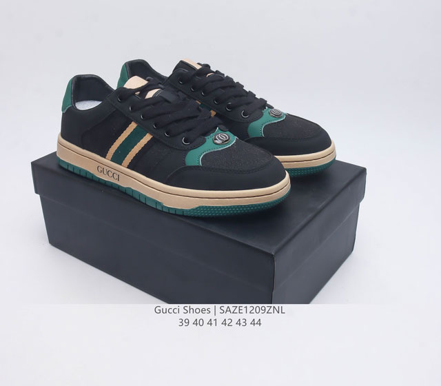 Gucci Versatile Casual Sneakers Celebrity Same Style on Xiaohongshu Popular Thick soled Height Rising Sneakers True Label 2023 SS New Color Classic High Luxury Brand Gucci Retro Casual Sneakers Size 39-44 Editor