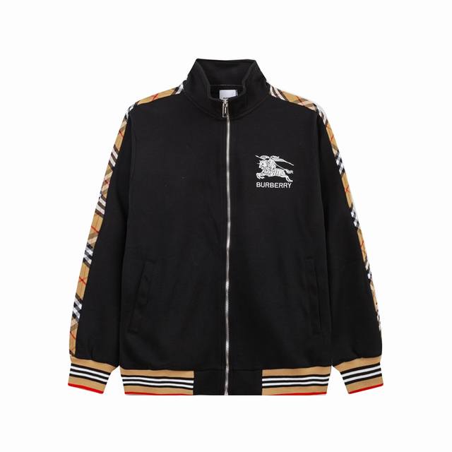 Burberry set, warhorse jacquard ankle strap, LoGO logo embroidered jacket, high-quality vermilion yarn double layered composite cotton, special feel, super texture, comfortable, soft, breathable, casual loose fit, trendy unisex jacket: