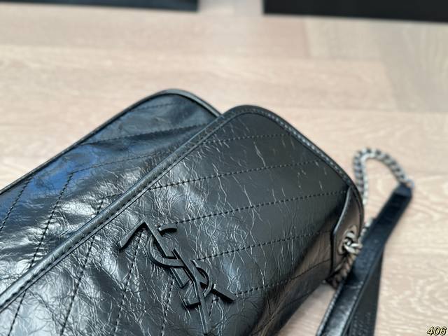 Folding box Ysl Saint Laurent niki diagonal cross bag for free heating, comfortable and comfortable, elegant and casual fashion, versatile size: 26 18 21 14