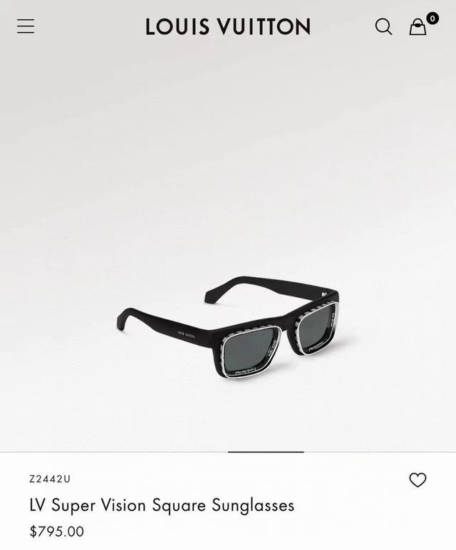 Louis Vuitton New Sunglasses, Model: Z2442U, Size: 50 Port 24-145