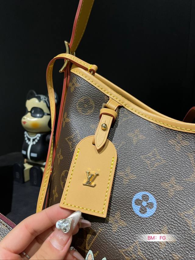 Comes with a folding gift box Lv, Kerry Ao bag, July new collection, old flower painted labubu women's bag, Carry All new collection, neverfull Lv, early spring game On series, Neverfull new shopping bag: