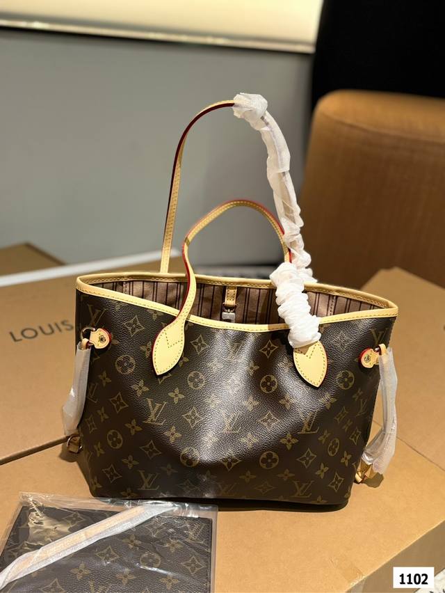 Gift box packaging Lv Neverfull shopping bag! An entry-level style! An absolute lifetime payment! This classic is self-evident! Street photography and practicality are both very popular choices! After receiving it, everyone can feel the air raid betw