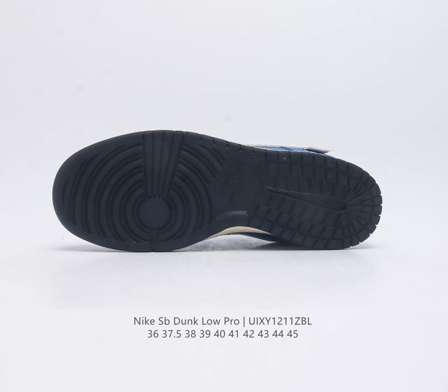 The authentic Nike Sb Dunk Low Pro men's and women's skateboarding shoes are classic retro sneakers with a low cut design that creates a classic Dunk style insole. The heel is equipped with a Zoom Air cushion