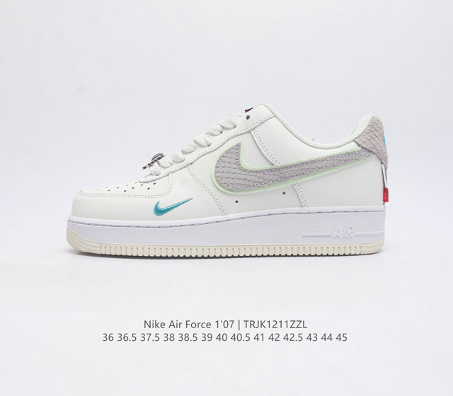 The top layer leather Nike Air Force 1 07 Air Force One Af1 low top versatile casual sports board shoe combines retro and modern appearance with soft and elastic cushioning performance and excellent midsole design