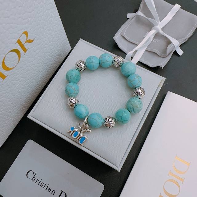 Counter Precision Edition Dior Multi Element Agate Thai Silver Style Bracelet Quan Zhilong Celebrity Same Style Retro Vintage Vintage Style Original Reproduction Pure Handmade~Authentic Mold Opening Trendy Essential for Both Men and Women to Wear Cou