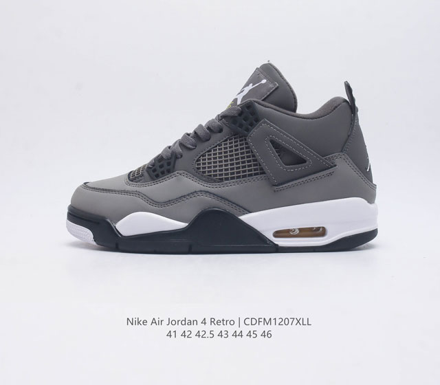Velvet Nike Jordan 4 Aj4 retro casual sports culture basketball shoes adhere to the design concept of lightweight speed basketball shoes to reduce weight while improving comfort