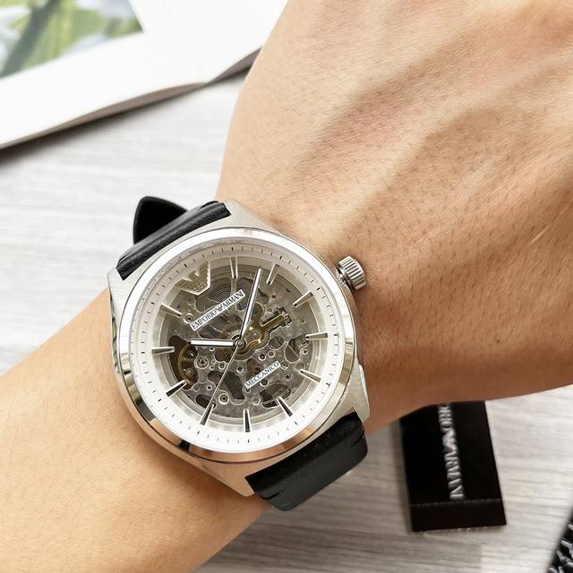 White Leather Rose 10 Full Rose 20 Steel Belt 20 Hangzhou Machinery 8210A Movement shipped from Hong Kong Non market Ordinary Movement Armani Armani Type: Latest Popular Men's Mechanical Watch Model: AR60003 Triple Combination: