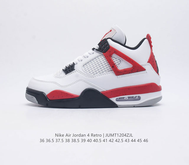 The Nike Air Jordan 4 Retro Og Michael Jordan AJ4 mid top retro casual sports culture basketball shoe adheres to the design concept of lightweight speed basketball shoes to reduce weight