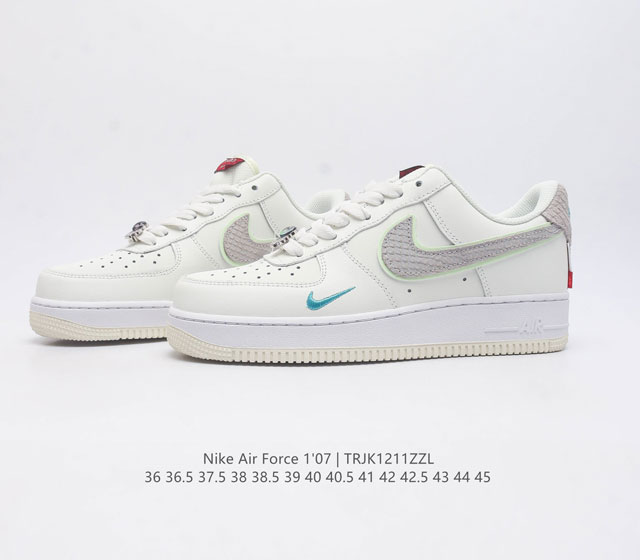 The top layer leather Nike Air Force 1 07 Air Force One Af1 low top versatile casual sports board shoe combines retro and modern appearance with soft and elastic cushioning performance and excellent midsole design