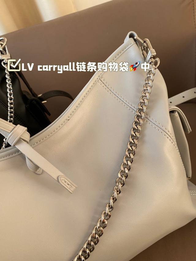 Medium size 36 * 24 Lv Louis Vuitton new Carryall chain shopping bag Lv new dark Cargo Carryall space super ok leather super textured, casual and simple with a little bit: