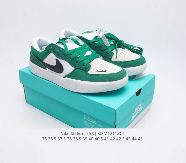 The Nike Sb Force 58 Men's and Women's Skateboarding Shoes are durable, breathable, and low cut sports shoes with a wrapped edge design that is long-lasting and durable. The vulcanized structure creates excellent flexibility. Wearing this creative wo