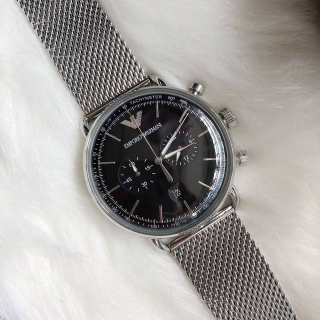 Original Armani Official Website Model: AR11104 Case: 316L Stainless Steel Mirror: Reinforced Mineral Glass Strap: Stainless Steel Mesh Buckle: Concealed Buckle Size: 43mm * 11mm Dark Matching Series: