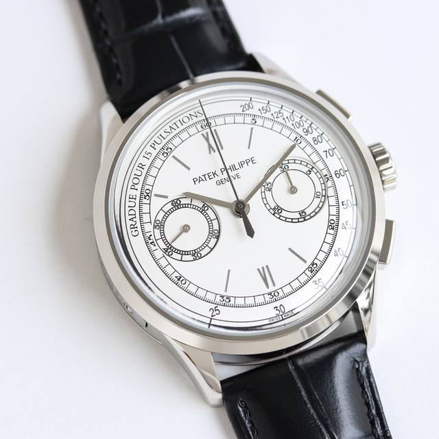 Sj's white shell gold shell Tw Patek Philippe Pp Bj1 complex function timing series 5170G-001 series 1 introduces a new watch model equipped with a Roman stripe watch dial, injecting a retro style into the watch and receiving high quality: