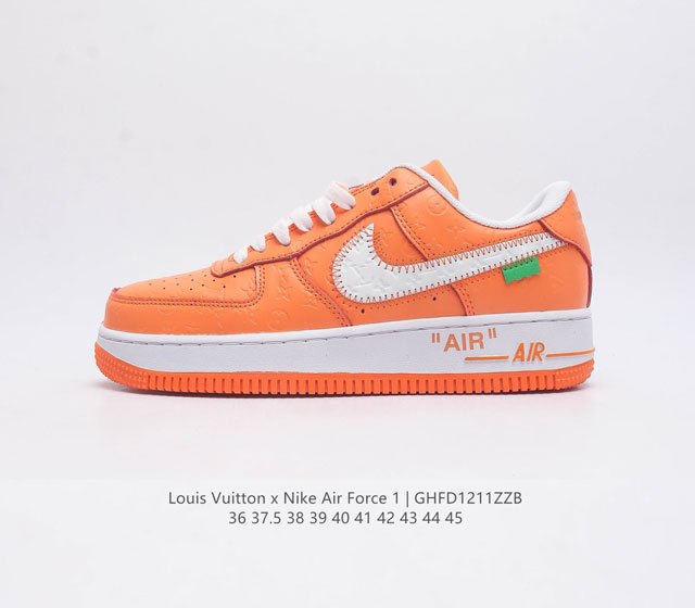 Louis Vuitton X Nike Air Force 1 Low Louis Vuitton co branded Nike Air Force One Af1 low top versatile casual thick sole height increasing sports board shoe with soft and elastic cushioning