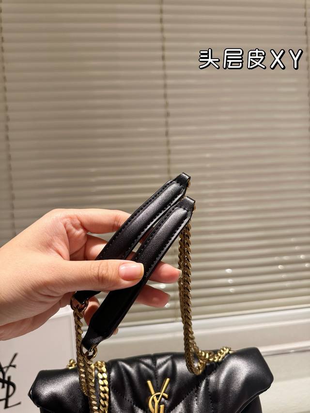 First layer cowhide Ysl Saint Laurent women's puffer quilted lambskin full set folding box packaging, this year's most worthwhile autumn and winter bag YSL soft and sticky cloud bag Yang Mi style YSL soft and sticky cloud bag Loulou bag review: